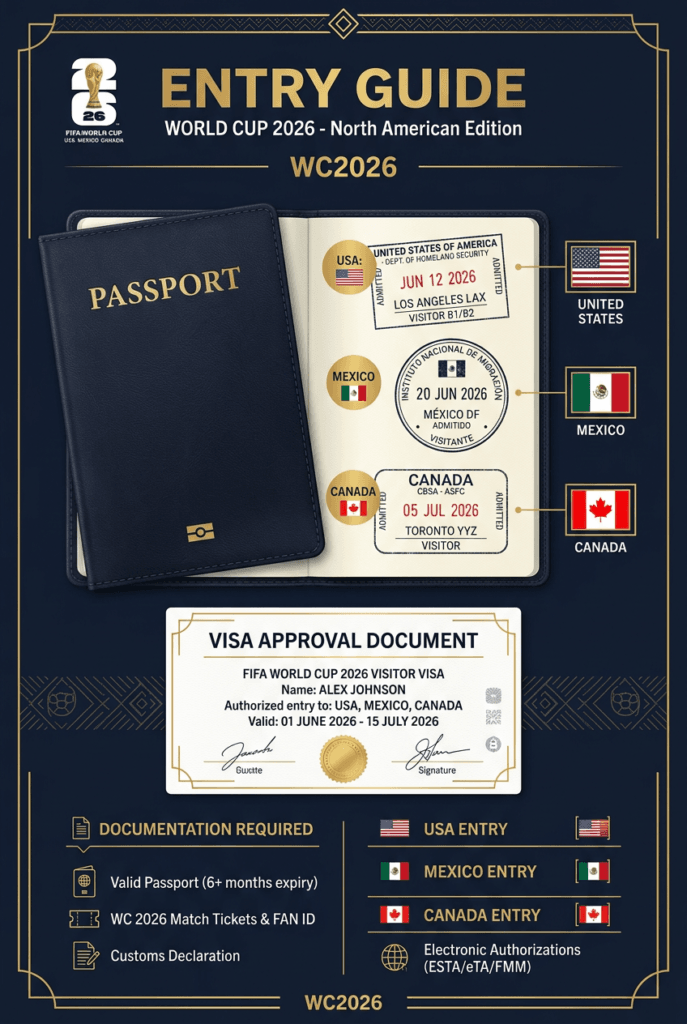 Visa requirements World Cup 2026 entry guide USA Mexico Canada — passport and travel documents